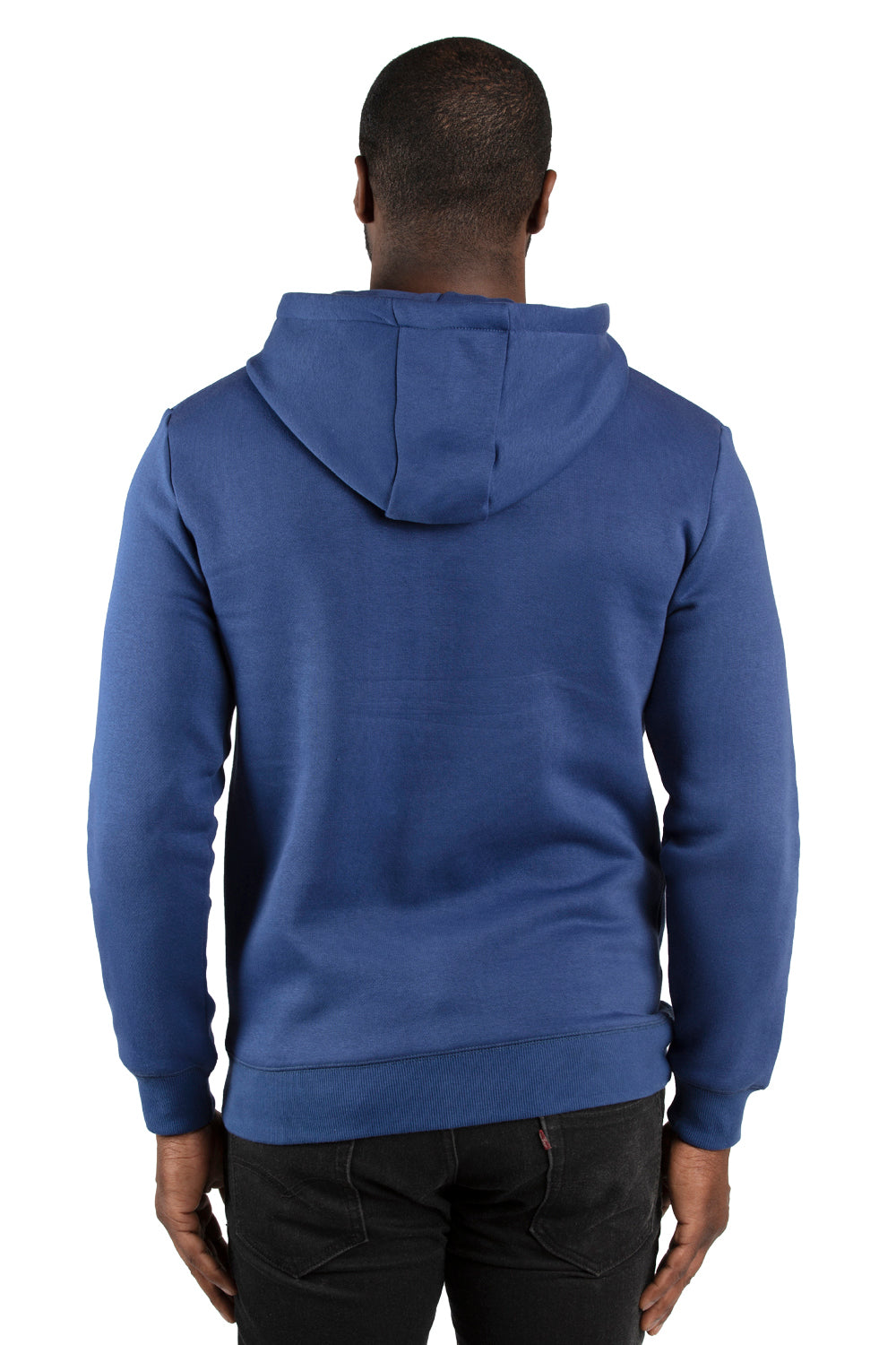 Threadfast Apparel 320H Mens Ultimate Fleece Hooded Sweatshirt Hoodie Navy Blue Back