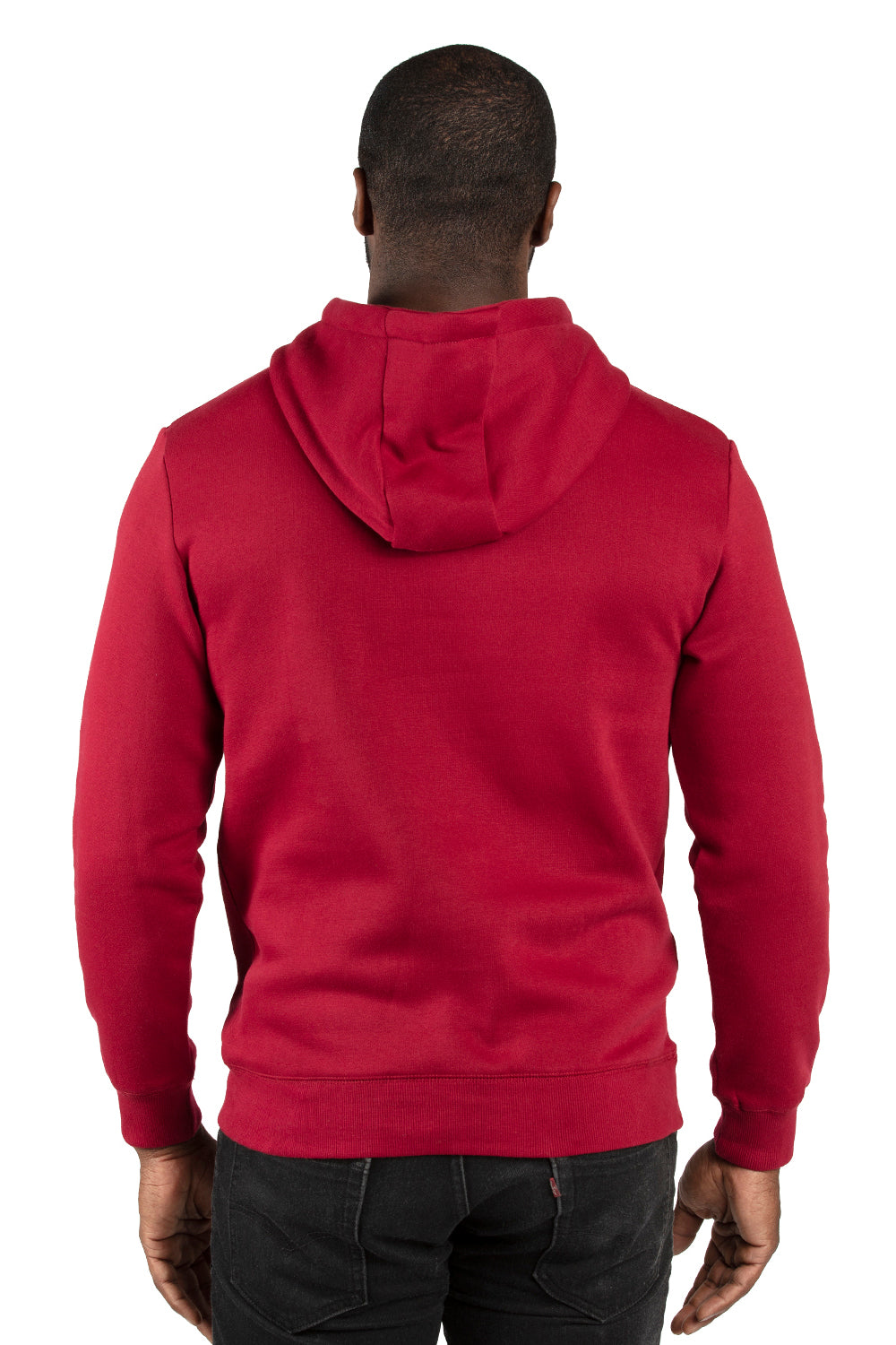 Threadfast Apparel 320H Mens Ultimate Fleece Hooded Sweatshirt Hoodie Burgundy Back
