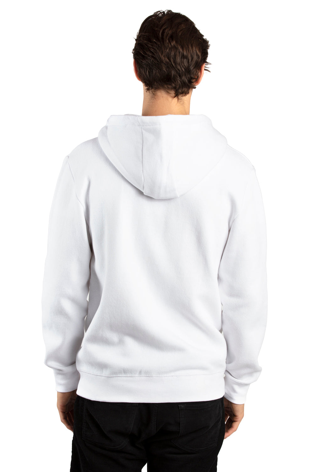 Threadfast Apparel 320Z Mens Ultimate Fleece Full Zip Hooded Sweatshirt Hoodie White Back