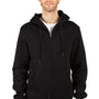 Threadfast Apparel Mens Ultimate Fleece Full Zip Hooded Sweatshirt Hoodie - Black
