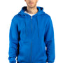 Threadfast Apparel Mens Ultimate Fleece Full Zip Hooded Sweatshirt Hoodie - Royal Blue