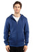 Threadfast Apparel 320Z Mens Ultimate Fleece Full Zip Hooded Sweatshirt Hoodie Navy Blue Front
