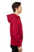 Threadfast Apparel 320Z Mens Ultimate Fleece Full Zip Hooded Sweatshirt Hoodie Burgundy Side