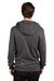 Threadfast Apparel 320Z Mens Ultimate Fleece Full Zip Hooded Sweatshirt Hoodie Heather Charcoal Grey Back