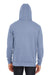 Threadfast Apparel 321H Mens French Terry Hooded Sweatshirt Hoodie Heather Denim Blue Back