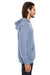 Threadfast Apparel 321H Mens French Terry Hooded Sweatshirt Hoodie Heather Denim Blue Side