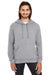 Threadfast Apparel 321H Mens French Terry Hooded Sweatshirt Hoodie Heather Charcoal Grey Front