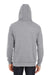 Threadfast Apparel 321H Mens French Terry Hooded Sweatshirt Hoodie Heather Charcoal Grey Back