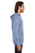Threadfast Apparel 321Z Mens French Terry Full Zip Hooded Sweatshirt Hoodie Heather Denim Blue Side