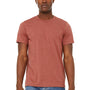 Bella + Canvas Mens Jersey Short Sleeve Crewneck T-Shirt - Heather Clay Red