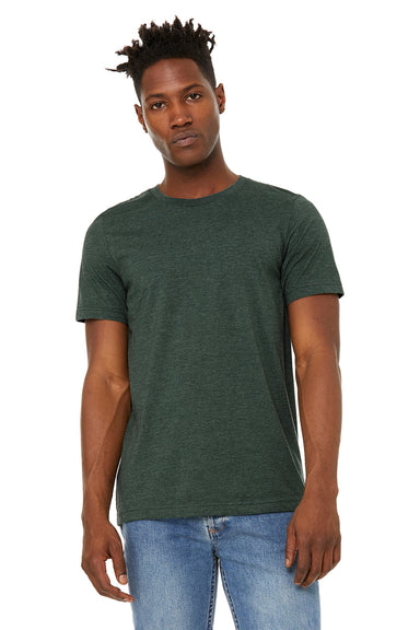 Bella + Canvas BC3301 Jersey Short Sleeve Crewneck T-Shirt Heather Forest Green Front