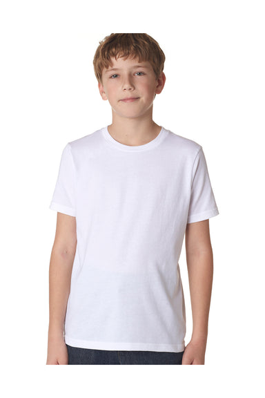 Next Level 3310 Youth Fine Jersey Short Sleeve Crewneck T-Shirt White Front