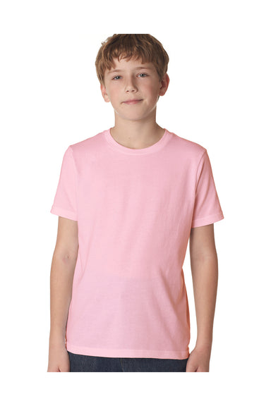 Next Level 3310 Youth Fine Jersey Short Sleeve Crewneck T-Shirt Light Pink Front