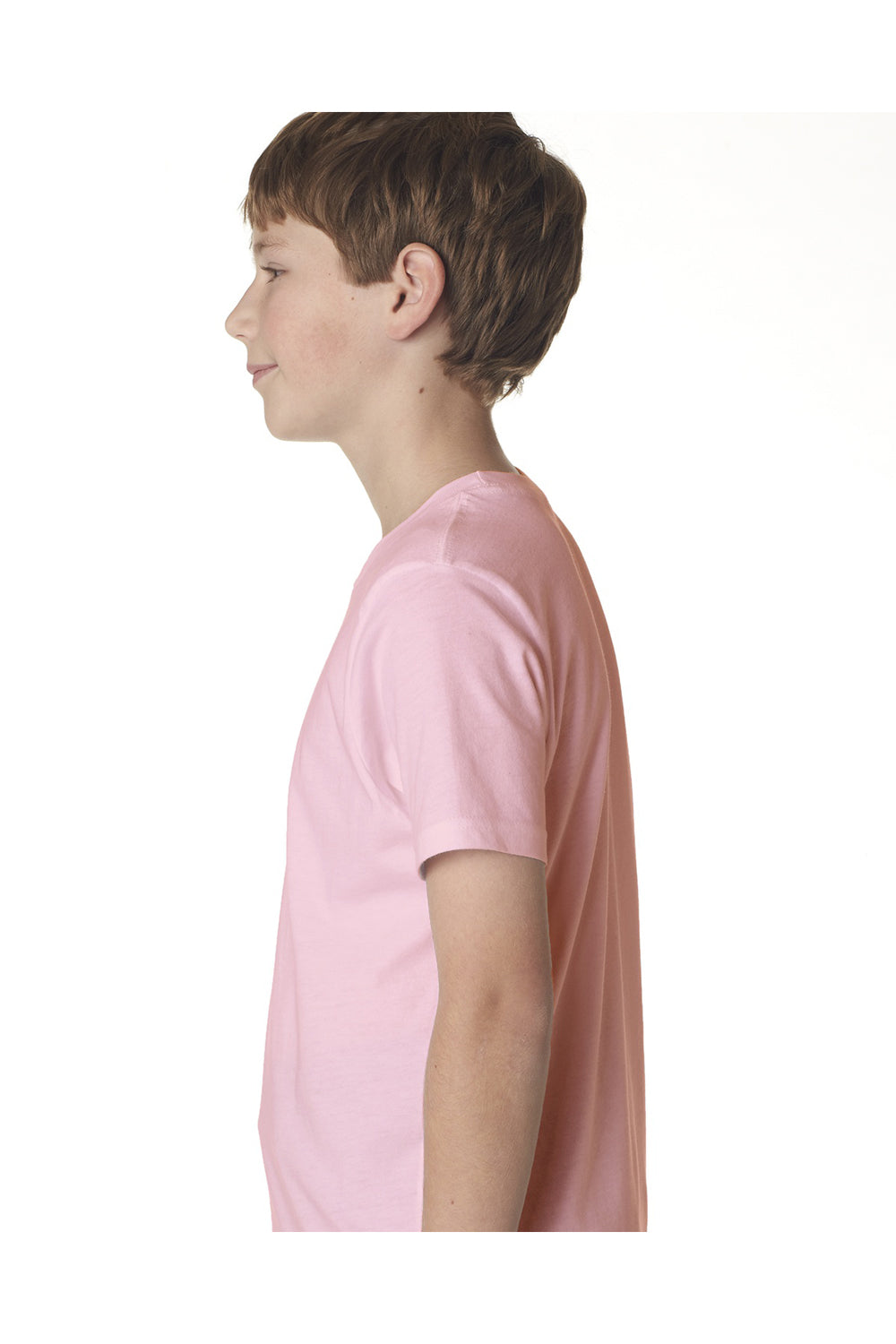 Next Level 3310 Youth Fine Jersey Short Sleeve Crewneck T-Shirt Light Pink Side
