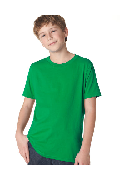 Next Level 3310 Youth Fine Jersey Short Sleeve Crewneck T-Shirt Kelly Green Front