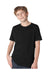 Next Level 3310 Youth Fine Jersey Short Sleeve Crewneck T-Shirt Black Front