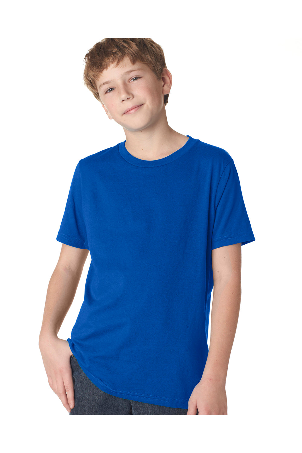 Next Level 3310 Youth Fine Jersey Short Sleeve Crewneck T-Shirt Royal Blue Front