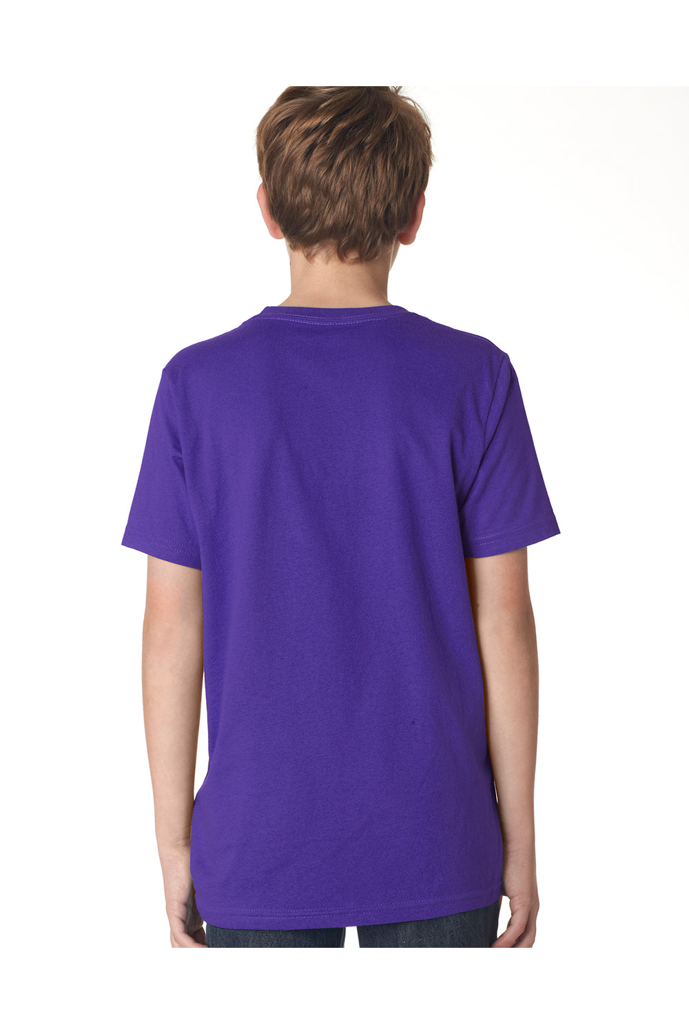 Next Level 3310 Youth Fine Jersey Short Sleeve Crewneck T-Shirt Purple Rush Back