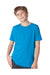 Next Level 3310 Youth Fine Jersey Short Sleeve Crewneck T-Shirt Turquoise Blue Front