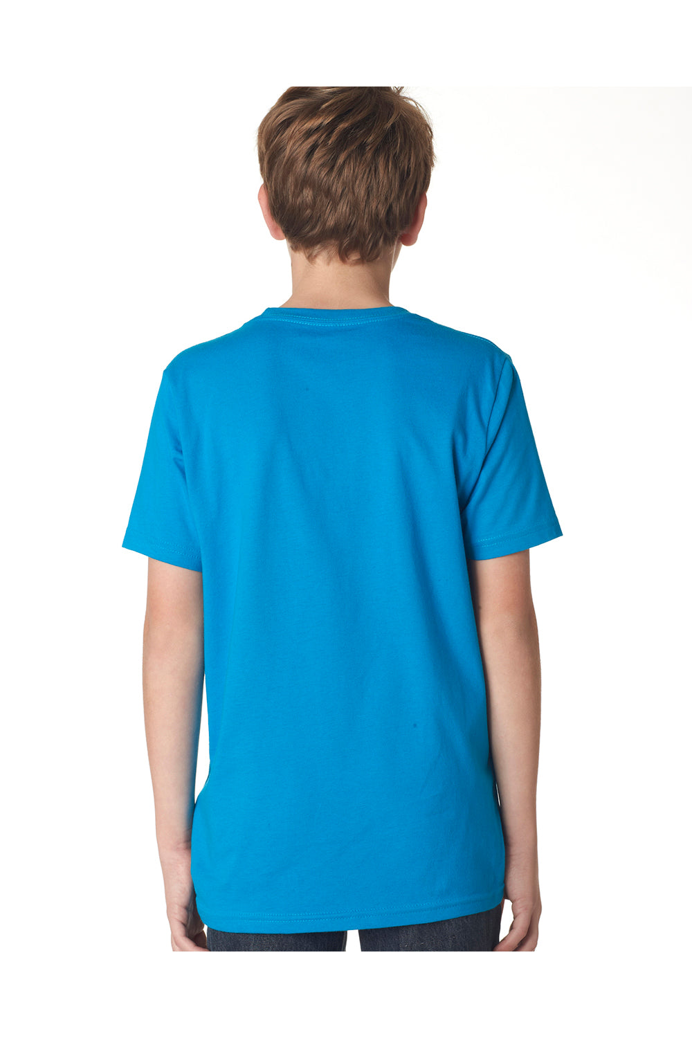 Next Level 3310 Youth Fine Jersey Short Sleeve Crewneck T-Shirt Turquoise Blue Back