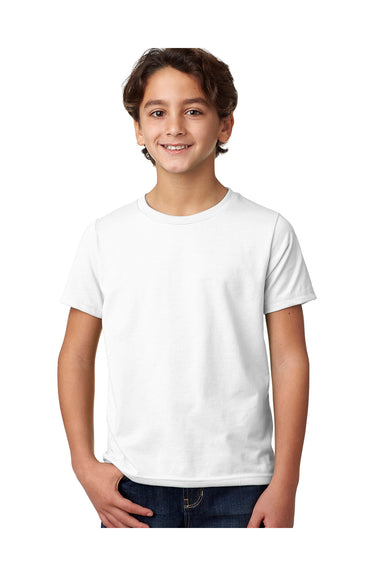 Next Level 3312 Youth CVC Jersey Short Sleeve Crewneck T-Shirt White Front