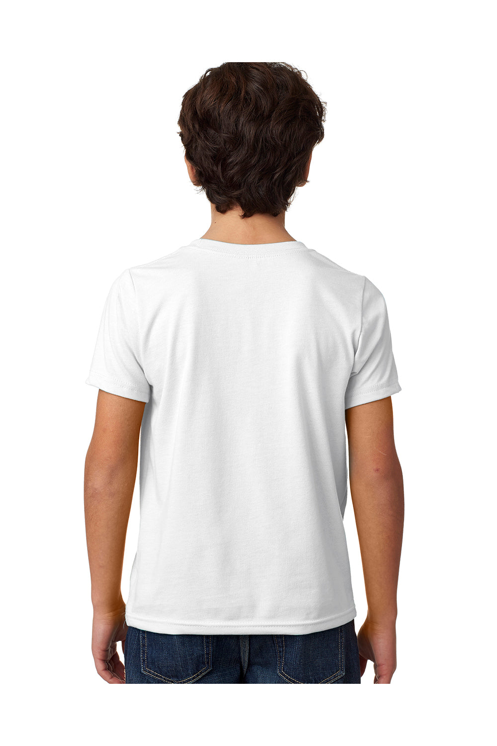 Next Level 3312 Youth CVC Jersey Short Sleeve Crewneck T-Shirt White Back