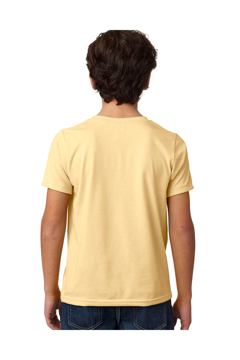 Next Level 3312 Youth CVC Jersey Short Sleeve Crewneck T-Shirt Yellow Back