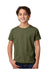 Next Level 3312 Youth CVC Jersey Short Sleeve Crewneck T-Shirt Military Green Front