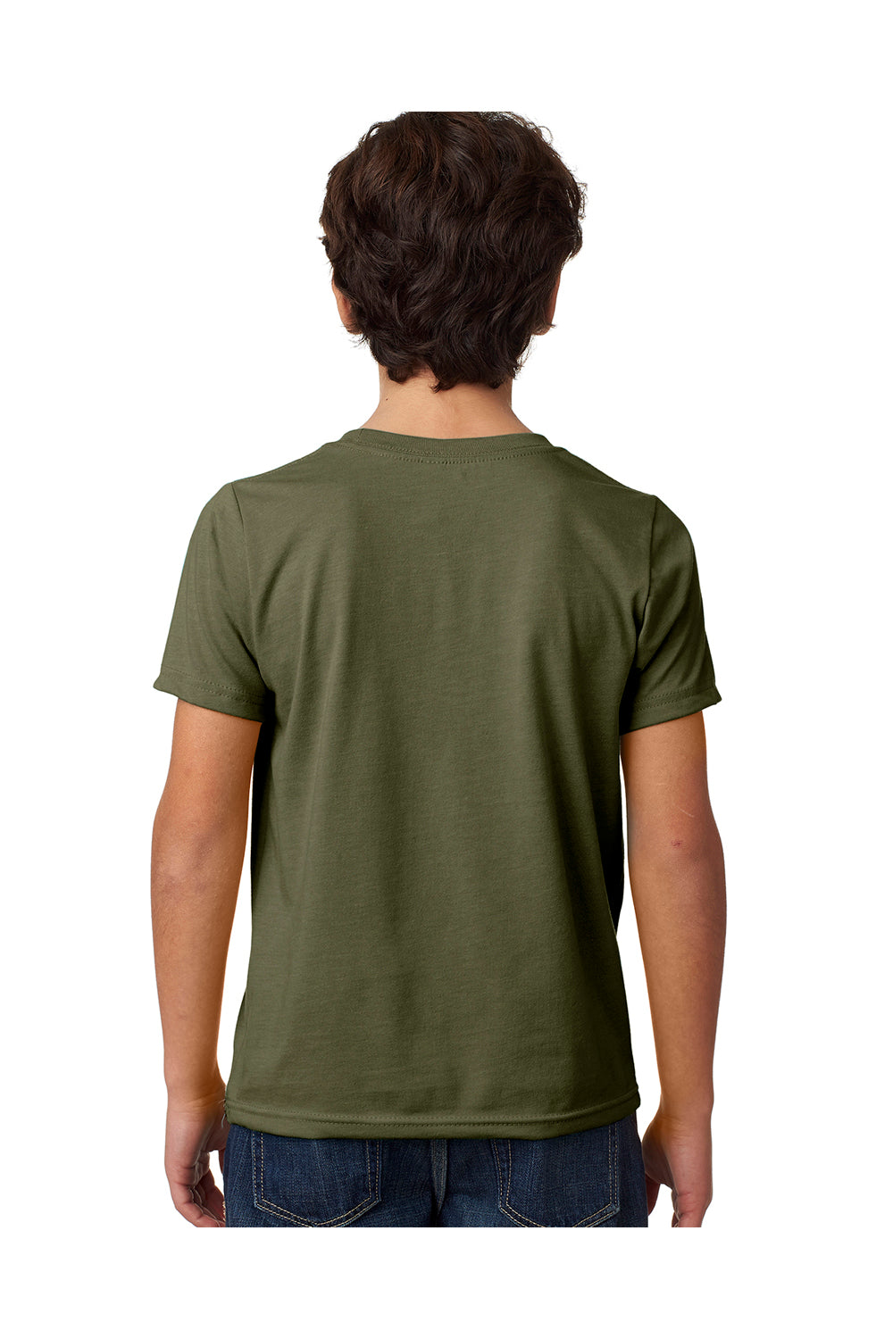 Next Level 3312 Youth CVC Jersey Short Sleeve Crewneck T-Shirt Military Green Back