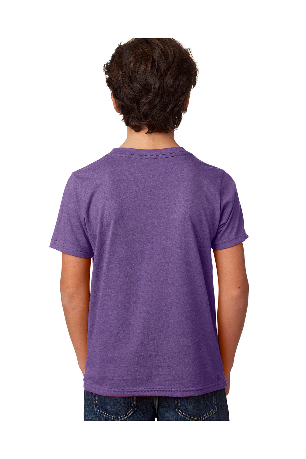 Next Level 3312 Youth CVC Jersey Short Sleeve Crewneck T-Shirt Purple Rush Back