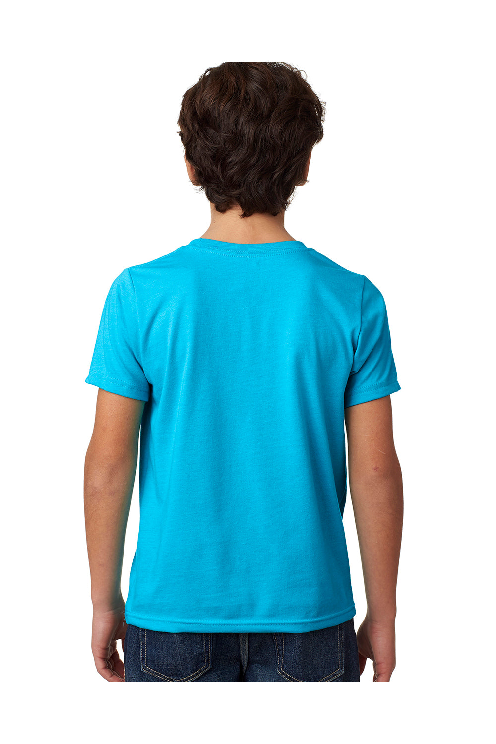 Next Level 3312 Youth CVC Jersey Short Sleeve Crewneck T-Shirt Turquoise Blue Back