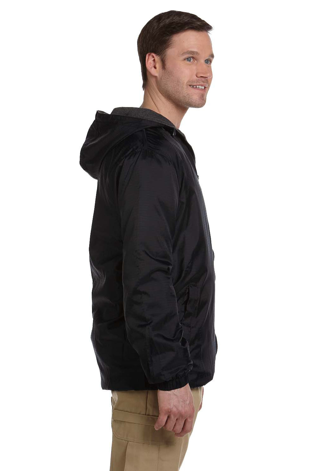 Dickies 33237 Mens Water Resistant Full Zip Hooded Jacket Black Side