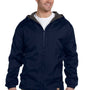 Dickies Mens Water Resistant Full Zip Hooded Jacket - Dark Navy Blue