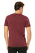 Bella + Canvas 3415C Mens Short Sleeve V-Neck T-Shirt Cardinal Red Back