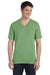 Bella + Canvas 3415C Mens Short Sleeve V-Neck T-Shirt Green Front