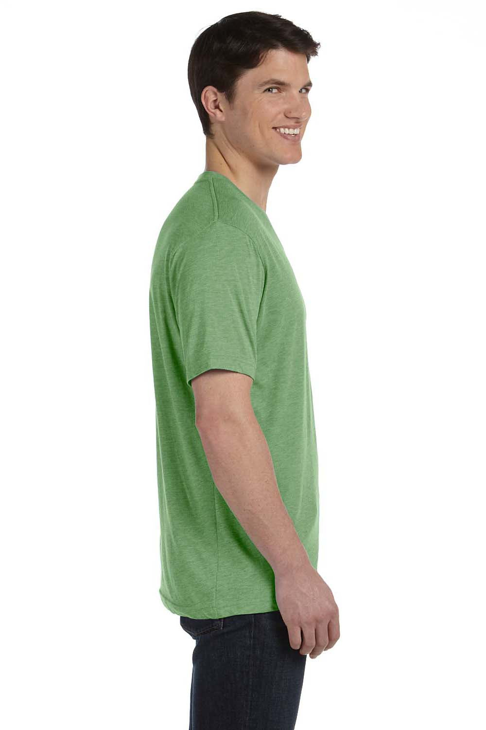 Bella + Canvas 3415C Mens Short Sleeve V-Neck T-Shirt Green Side