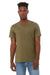 Bella + Canvas BC3415/3415C/3415 Mens Short Sleeve V-Neck T-Shirt Olive Green Front