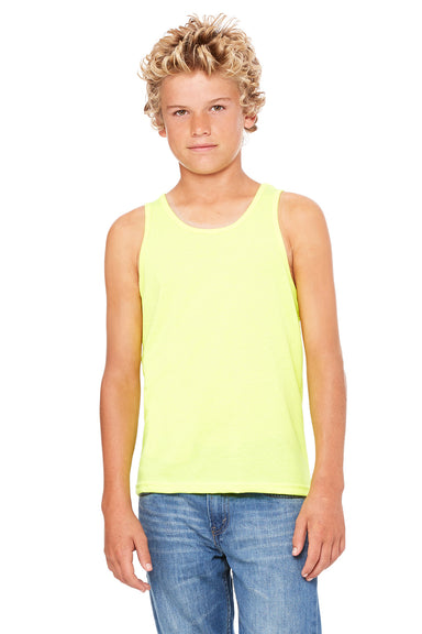 Bella + Canvas 3480Y Youth Jersey Tank Top Neon Yellow Front