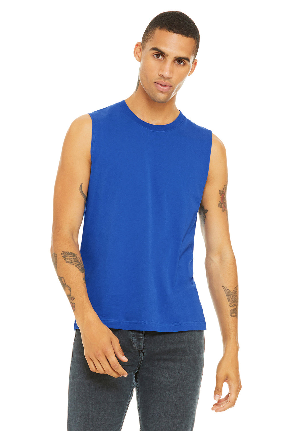 Bella + Canvas 3483 Mens Jersey Muscle Tank Top Royal Blue Front