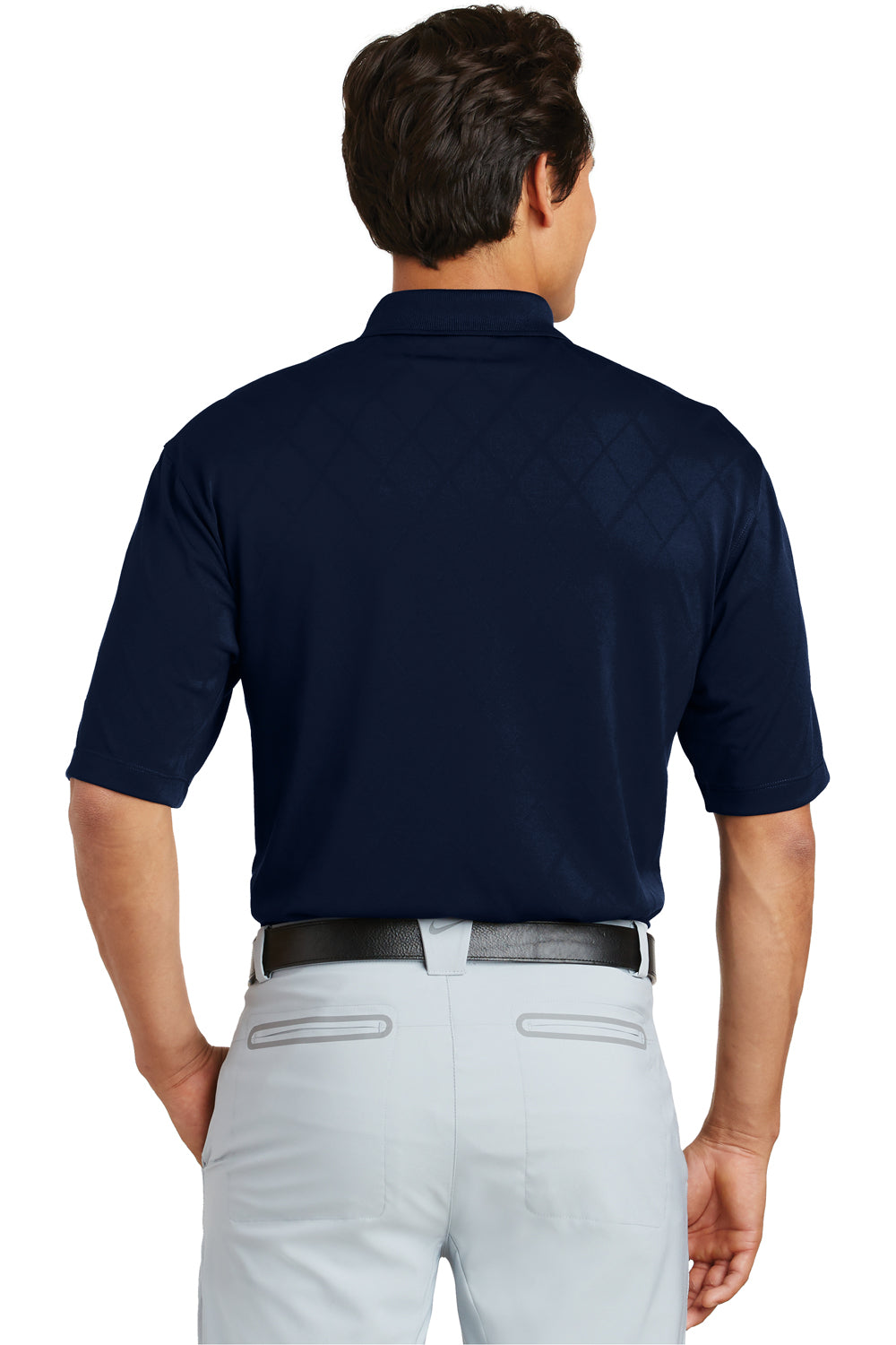 Nike 349899 Mens Dri-Fit Moisture Wicking Short Sleeve Polo Shirt Navy Blue Back