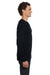 Bella + Canvas 3500 Mens Thermal Long Sleeve Crewneck T-Shirt Black Side