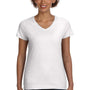 LAT Womens Fine Jersey Short Sleeve V-Neck T-Shirt - White