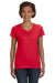LAT 3507 Womens Fine Jersey Short Sleeve V-Neck T-Shirt Red Front