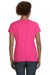 LAT 3507 Womens Fine Jersey Short Sleeve V-Neck T-Shirt Hot Pink Back