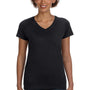 LAT Womens Fine Jersey Short Sleeve V-Neck T-Shirt - Black