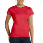 LAT Womens Fine Jersey Short Sleeve Crewneck T-Shirt - Red