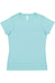 LAT 3516 Womens Fine Jersey Short Sleeve Crewneck T-Shirt Chill Blue Flat Front