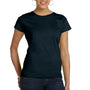 LAT Womens Fine Jersey Short Sleeve Crewneck T-Shirt - Black