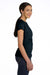 LAT 3516 Womens Fine Jersey Short Sleeve Crewneck T-Shirt Black Side