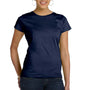 LAT Womens Fine Jersey Short Sleeve Crewneck T-Shirt - Navy Blue